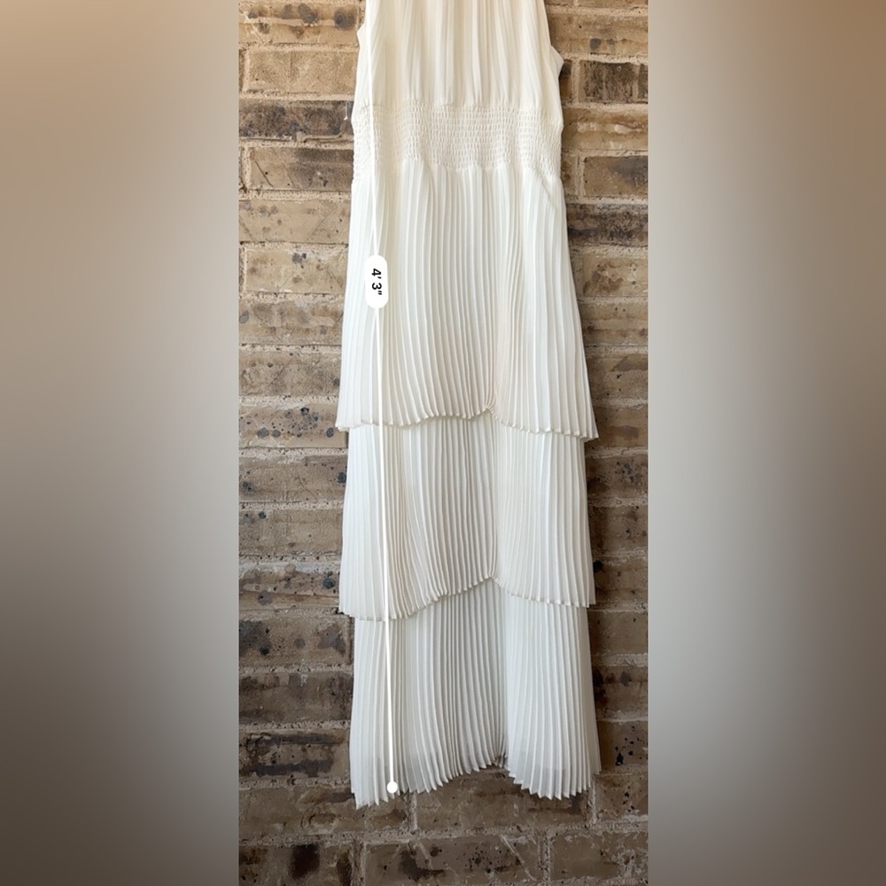 1. State White Pleated Maxi Dress Size L - Picture 5 of 7